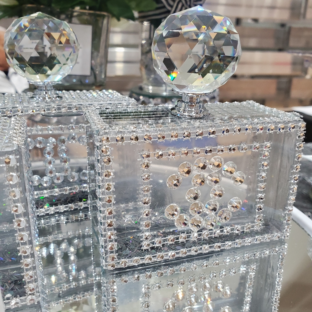 Crystal-Embellished Silver CC Snowglobe